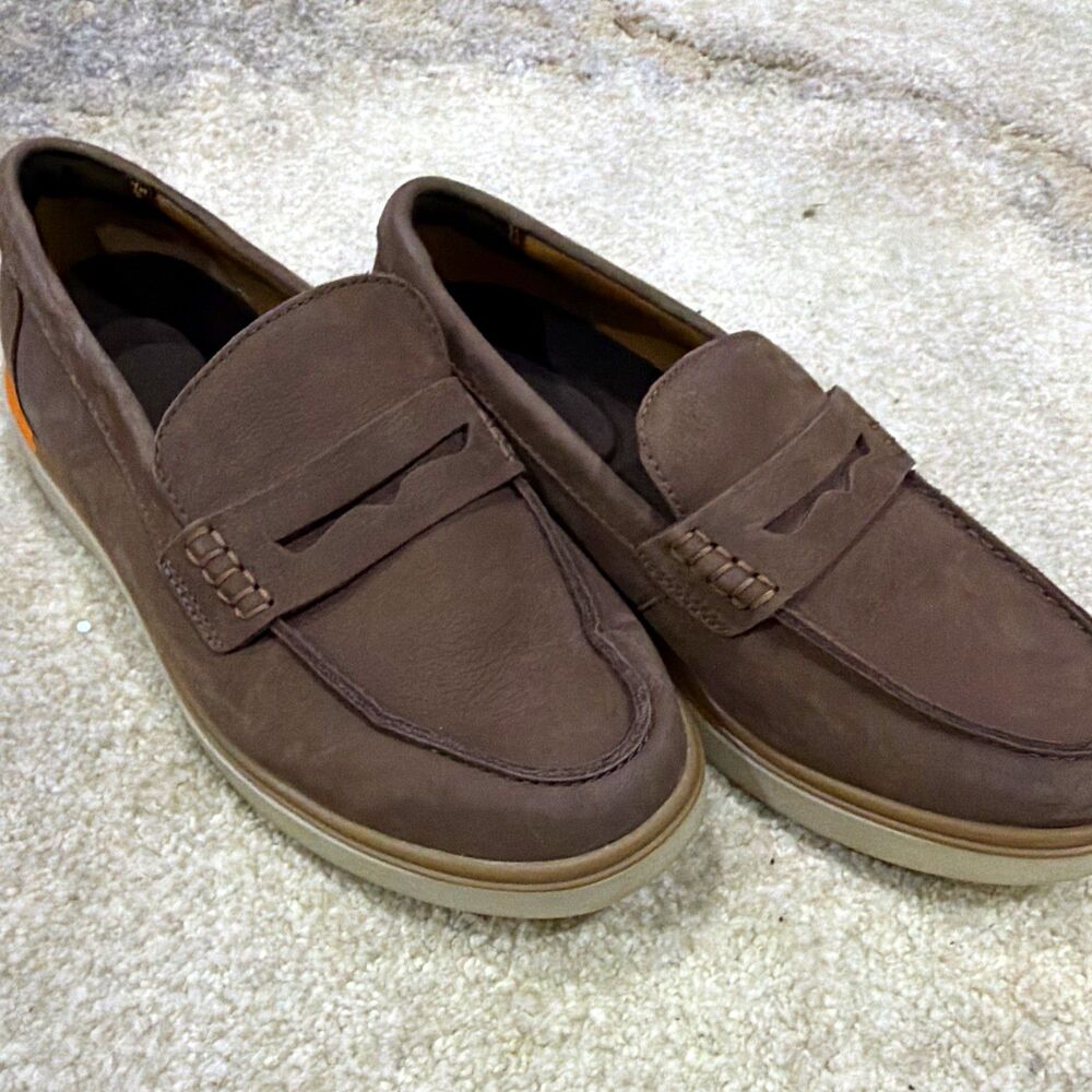 Hush Puppies Men's Brown Nubuck Slip-On Loafer Casual Shoes Size 8